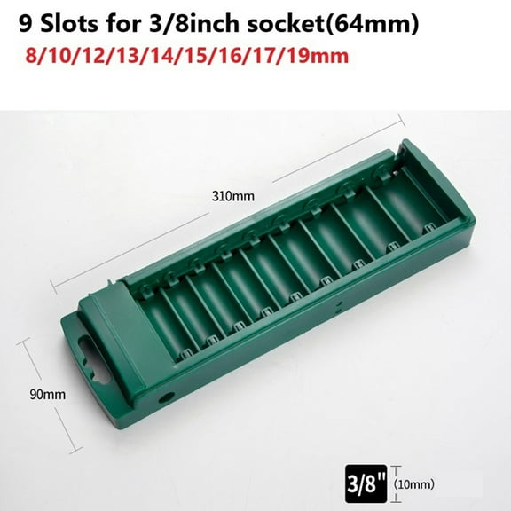 1pcs Socket Organizer Box 3/8 1/4 1/2inch Drive Plastic Socket Clip Rail Holder Empty Toolbox Socket Storage Hand Tools 