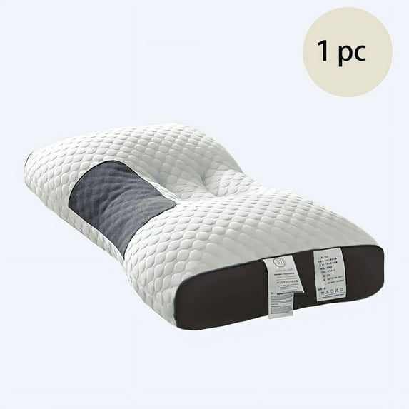 1pcs Soft Knitted Massage Neck Pillow - Adjustable Ergonomic Orthopedic Contour Support, High Quality Pillow Core, Removable Cover for Sleeping Comfort