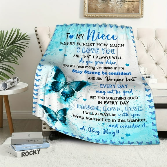 1pcs Soft Throw Blanket, To My Niece, Birthday Graduation Ideas, Gifts From Auntie/Uncle, Niece Gifts