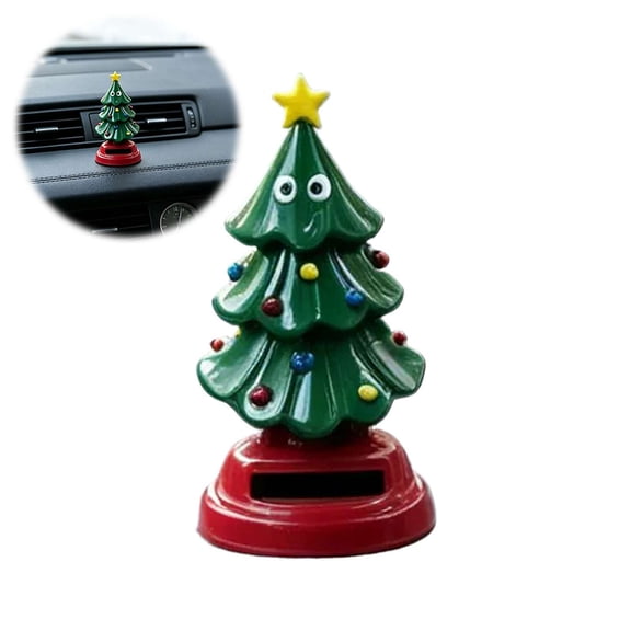 1pcs Solar Dancing Christmas Tree, Car Dashboard Decor, Solar Powered Wobble Figure, Christmas Ornament