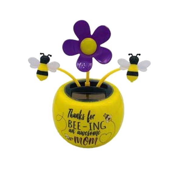 1pcs Solar Dancing Flower, Solar Powered Dancing Swinging Flower Toy, Swinging Animated Bobble Dancer Decor Toys Mother Day Gift for Car Home Desk (Bee)