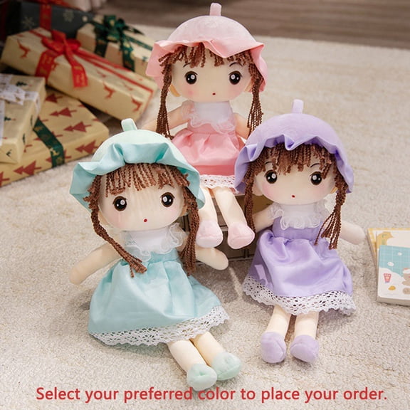 1pcs Solid-Color Skirt Princess Plush Toy DollsStuffed Toys for Couch, Living Room, Home DecorHoliday Gifts, Friend Gifts13.7 Inch (Pink)