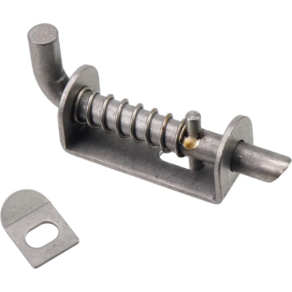 1pcs Spring Loaded Gate Latch Pin Stainless Steel Barrel Bolt Latch 3 Inch Door Latch Pin Heavy Duty Welded Spring Lock for Trailers Garden Farm