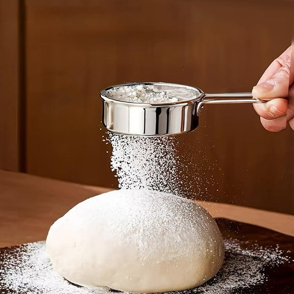 1pcs Stainless Steel Powder Sifter | Multi-Functional Mini Flour Sieve, Fine Mesh Powder Dispenser, Cocoa And Coffee Powder Filter, Essential for And Baking, Portable Home Baking Drainage Sieve