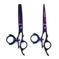 thumbnail image 1 of 1pcs Straight shear 6.0" swivel thumb hair cutting shears hairdressing scissors 720 degree rotating thumb shears swivel thumb scissor flying shears, 1 of 5