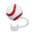 thumbnail image 1 of 1pcs Straw Covers Cap Compatible with Stanley 20 30&40 oz Tumbler Cups Straw Topper fits 0.4In Reusable Straws,Balls Baseball Basketball Soccer BPA Free Silicone Straw Tips Lids, 1 of 3