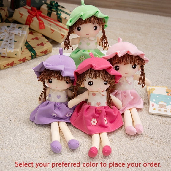 1pcs Sunflower-Print Skirt Princess Plush Toy Dolls,Stuffed Toys for Couch, Living Room, Home Decor,Holiday Gifts, Friend Gifts,13.7 Inch (Purple)