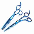 thumbnail image 1 of 1pcs Teeth Clipper 5.5 inch blue cherr  6 Inch Hair Scissors Hair Thinning Cutting Clipper Barber Scissor Hair Shears Professional Barber Shop Hairdressing Scissors, 1 of 6