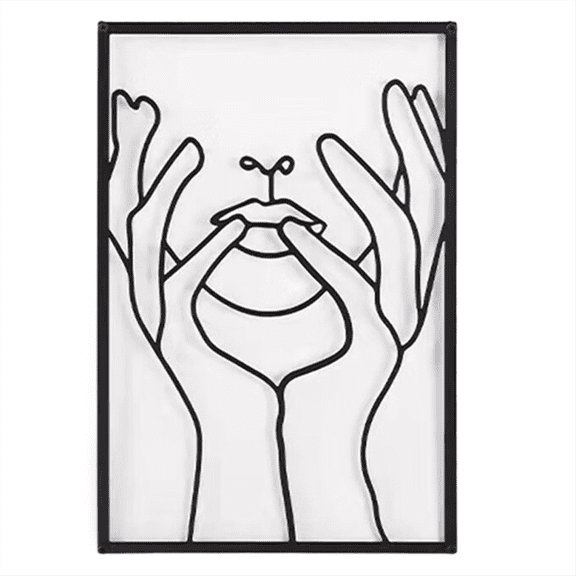 1pcs Thickened Metal Line Art Wall Decor, Simple Silhouette Female Body ABStract Line Home Hanging Decor Wall Sculptures,1 piece x ornament,Black