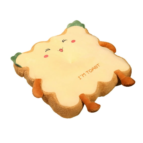 1pcs Toast Bread Pillow Cushion with Cute Expression, Kawaii Plush Toy Funny Food Plush Cushion for Office Dorm Bedroom Seat,Plush Cushion Gift for Birthday, Valentine, Christmas