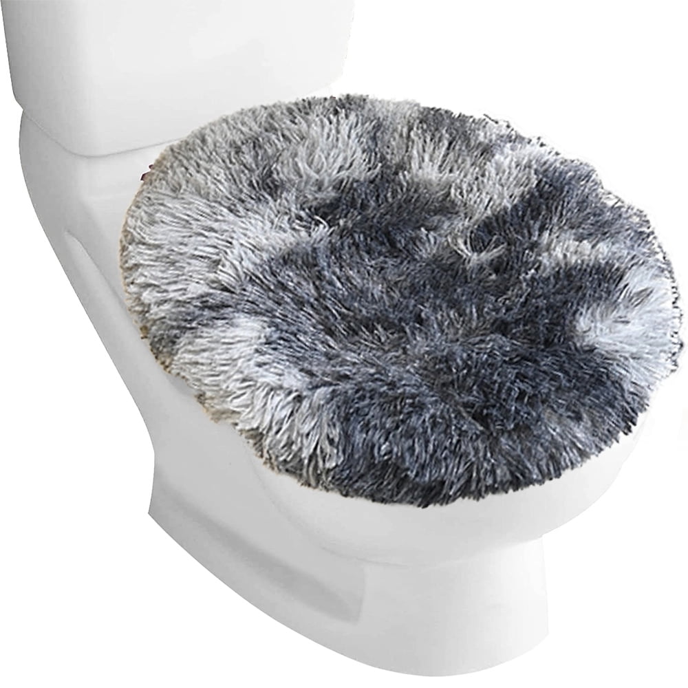 1pcs Toilet seat cover fluffy polyester, fluffy, soft, machine washable cushion No longer has
