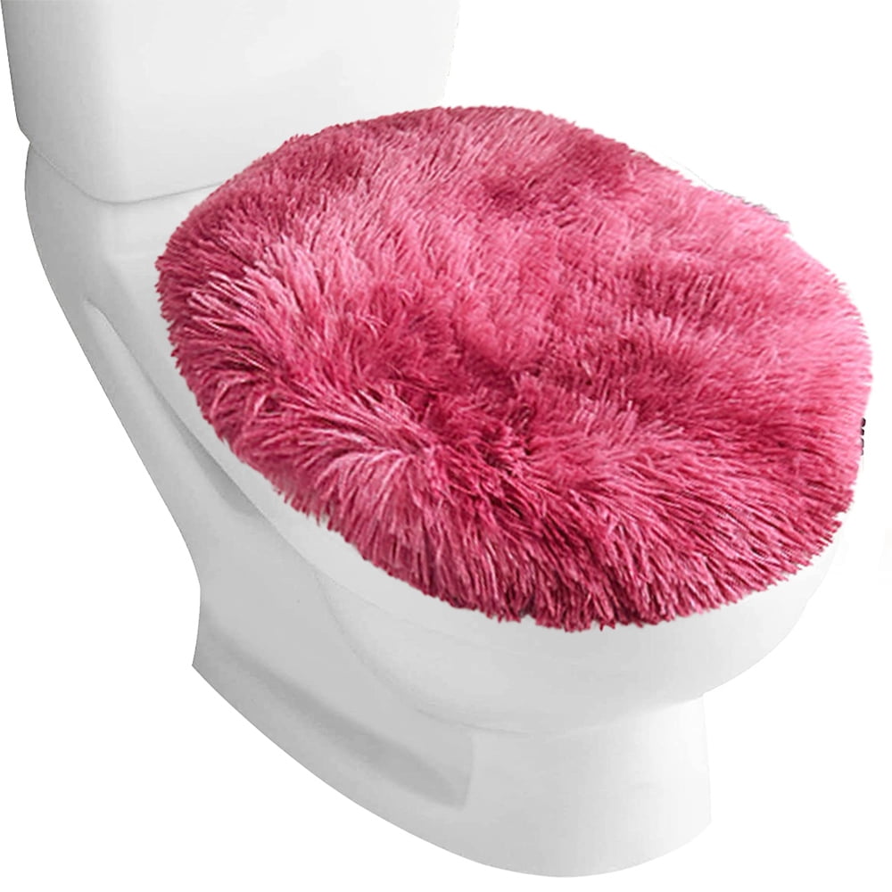 1pcs Toilet seat cover fluffy polyester, fluffy, soft, machine washable cushion No longer has