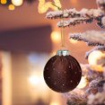 thumbnail image 1 of 1pcs Velvet Christmas Tree Ornaments Flocked Christmas Ball Decorations Xmas Balls Christmas Hanging Ornaments for Xmas Tree Wreath Garland Holiday Fireplace Decoration, Coffee, 1 of 6