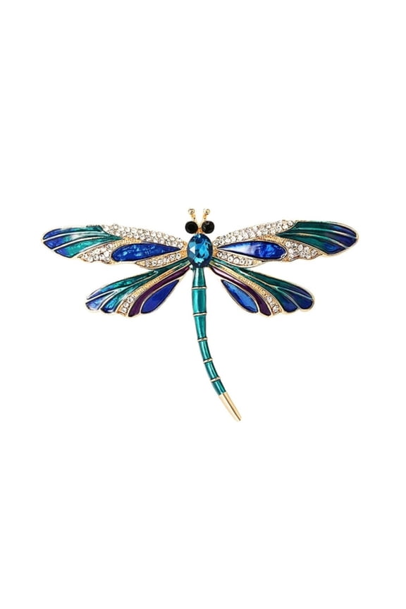 1pcs Vintage Enamel Dragonfly Brooch, Elegant Insect Pin for Women's Coat