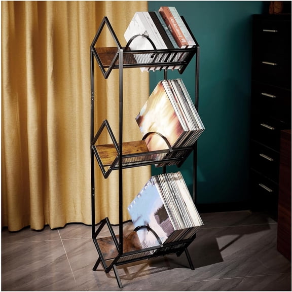 1pc Vinyl Record Storage, Record Holder, Vinyl Record Holder, 3-Tier Album Storage Rack for Vinyl Records, 290-330 LP Storage Vinyl Record Display Holder