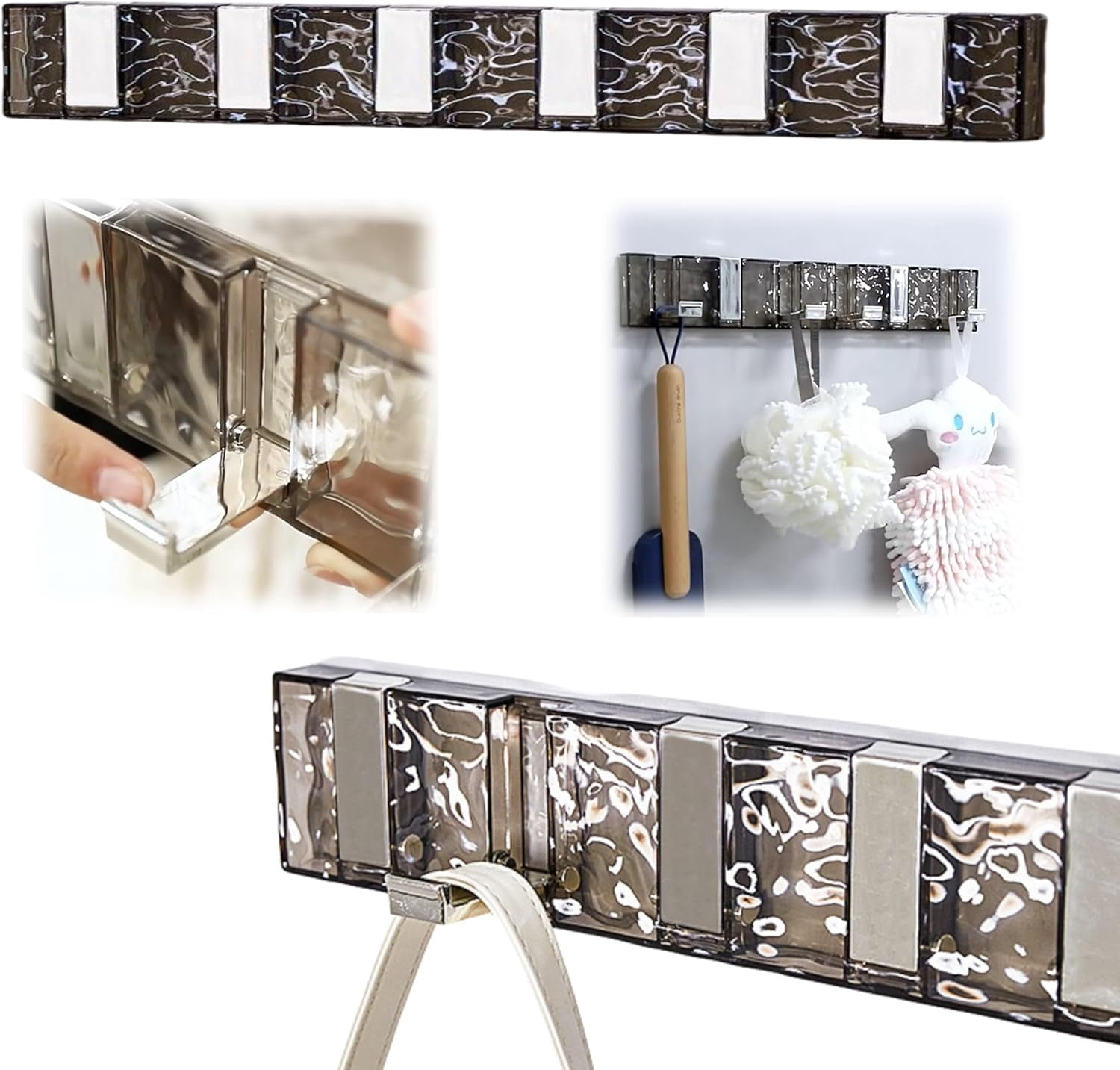 Coat Rack Floating 1pcs Water Coat Rack, Floating Rack with Retractable Hooks, Door Wall ...