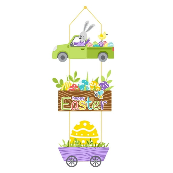 1pcs Welcome Easter Sign Decorations Hanging Door Decorations Easter Party Supplies Easter Party Wall Hanging Banner Front Door Home Decor