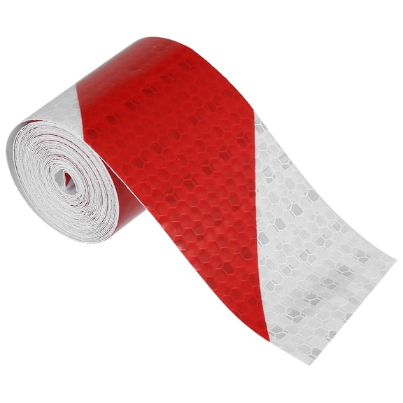 1pcs White Red Reflective Safety Tape Adhesive Marking Signs for Trailer Cars Auto Trucks Trailer Outdoor