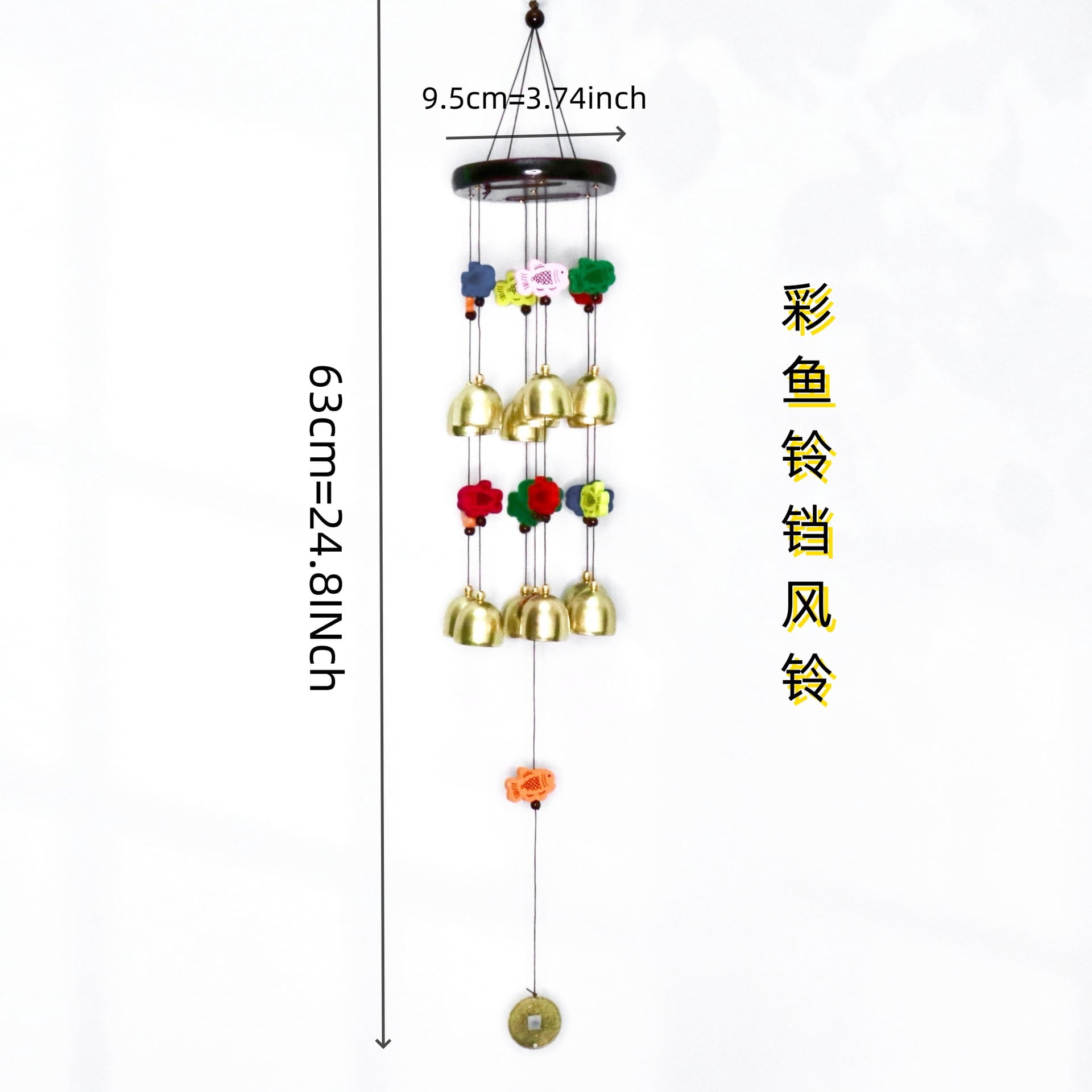1pcs Wind Chimes Outdoor Decor,Tone Soothing Melodic Tones Windchimes, Wind Chimes for Outside, Memorial Wind Chime Best Gift for Mom Women Grandma Neighbors，Colorful Fish
