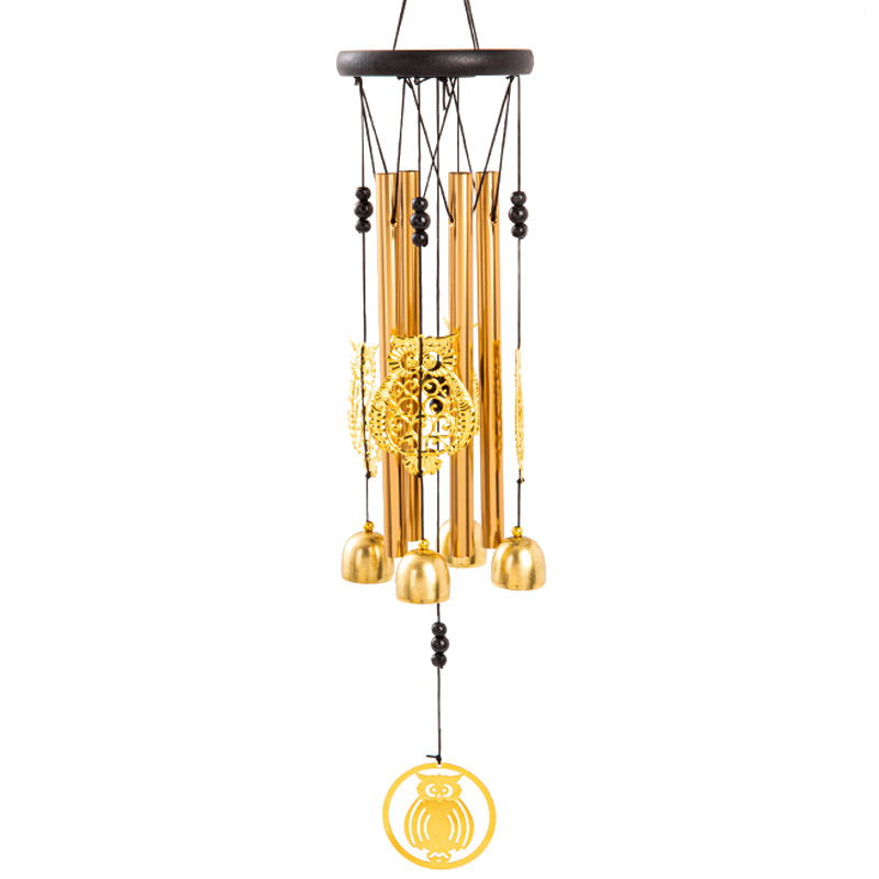 1pcs Wind Chimes Outdoor Decor,Tone Soothing Melodic Tones Windchimes, Wind Chimes for Outside, Memorial Wind Chime Best Gift for Mom Women Grandma Neighbors，Owl ，Gold