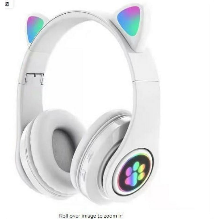 1pcs Wireless Cat Ear Headphones Bluetooth Headset LED w Mic Lights Earphone for Kids Walmart