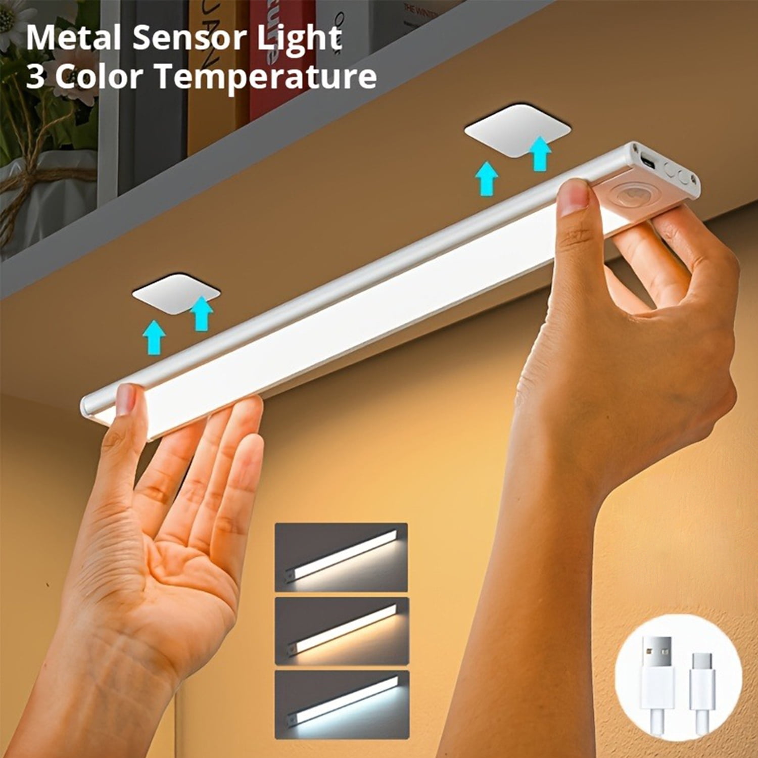 1pcs Wireless USB Rechargeable LED Motion Sensor Under Cabinet Lights ...