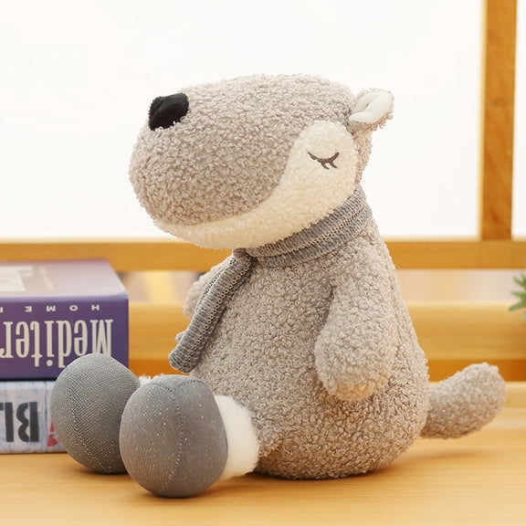 1pcs Wolf Stuffed Animal Cute Plush Doll Soft Toy 9.05in Gift for Birthdays Christmas Halloween Thanksgiving Day,Gray