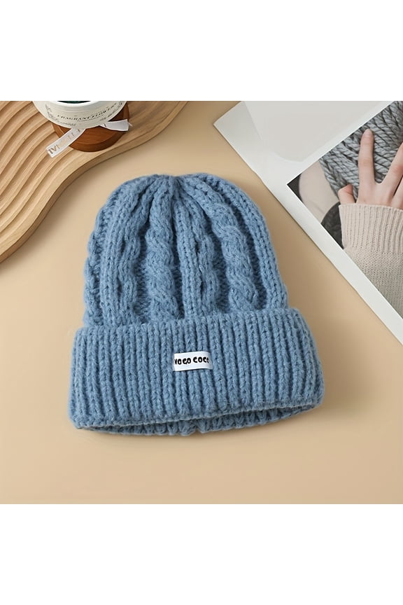 1pcs Women's New Autumn Winter Warm Solid Color Letter Hat Simple and Practical Elderly Grandma Old Lady Mom Suitable for Cafe Leisure Friends Gathering Winter Shopping Travel Photography Christmas