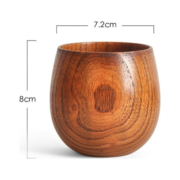 1pcs Wood Tea Cup, Wooden Japanese Water Teacup Natural Japanese Coffee Mug Natural Drinking Glass for Wine Milk Beer Hot Juice Cold Drinks Espresso Restaurant Cafe Home Camping Travel Kitchen 4.2oz