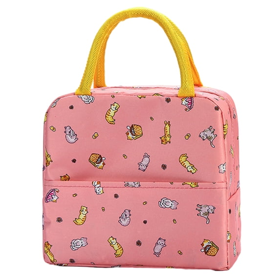 1pcs cartoon lunch box bag Oxford cloth cute portable bento bag students to work with rice thermal bag single-style:style3;