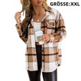 thumbnail image 1 of 1pcs-casual plaid shirt-khaki, 1 of 5