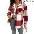 thumbnail image 1 of 1pcs-casual plaid shirt-red-L, 1 of 4