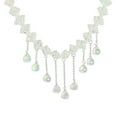 thumbnail image 1 of 1pcs elegant double pearl fringe flower diamond necklace adorn women's necklace, 1 of 5