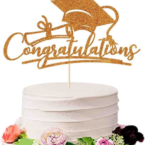 1pcs graduation cake topper,congratulations cake topper, 2026 High School/College/Senior Graduation Party Decorations Supplies,Congrats Grad Cake Decor(Orange)