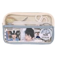 thumbnail image 1 of 1pcs semi transparent pencil case, stationery case, pencil case, multi-layer design 21 * 13.5 * 5CMstyle:style3;, 1 of 5