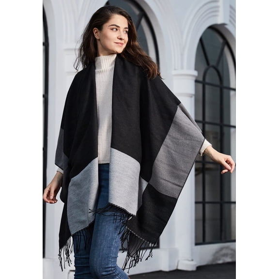 1pcs shawl--grey black