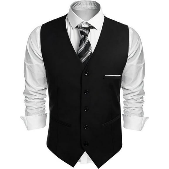 1pcs suit vest--black-