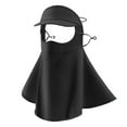 thumbnail image 1 of 1pcs summer ice silk sunscreen mask full face female protection forehead and neck UV protection remove brim - black, 1 of 5