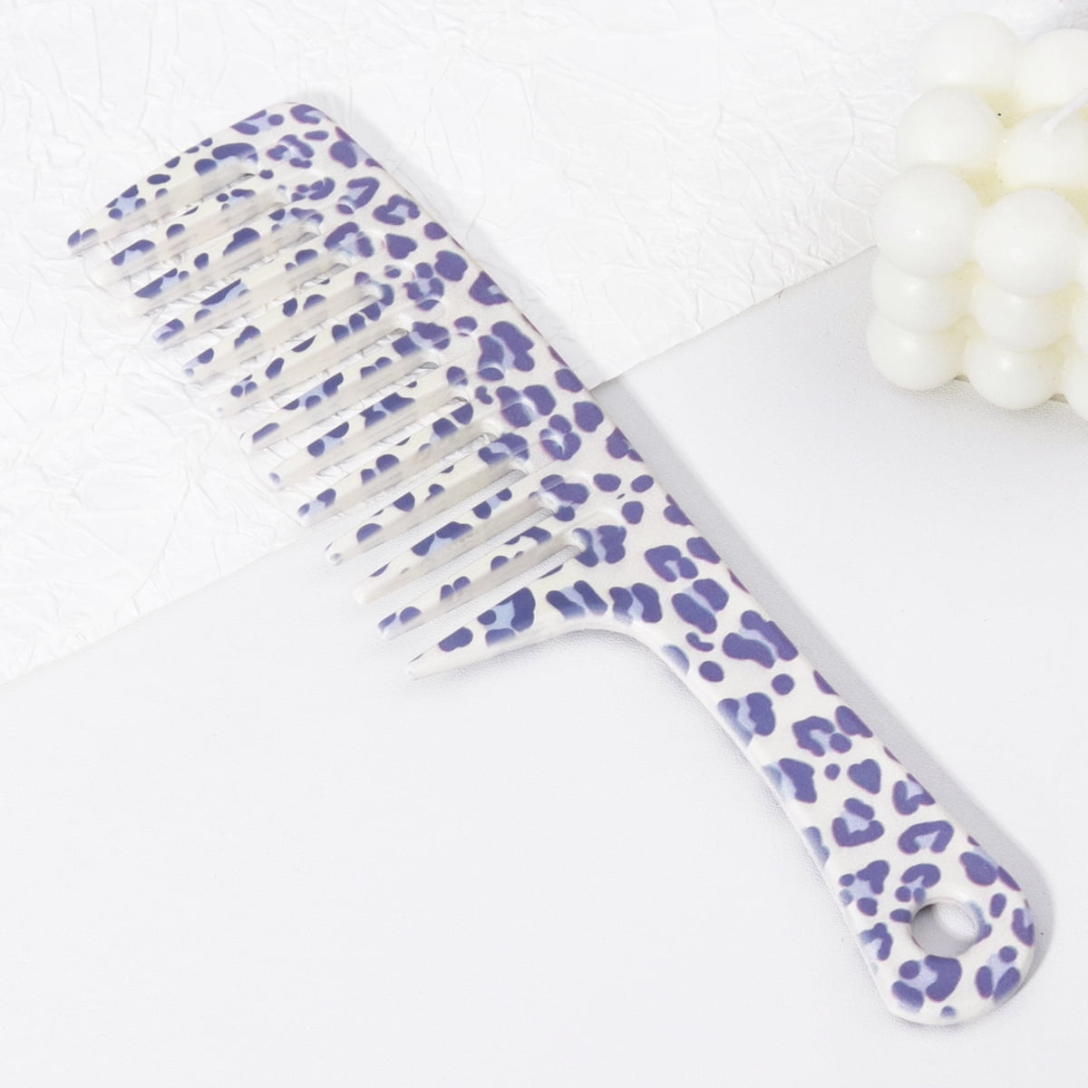 1piece unique leopard print wide toothed comb - anti-static, ergonomic ...