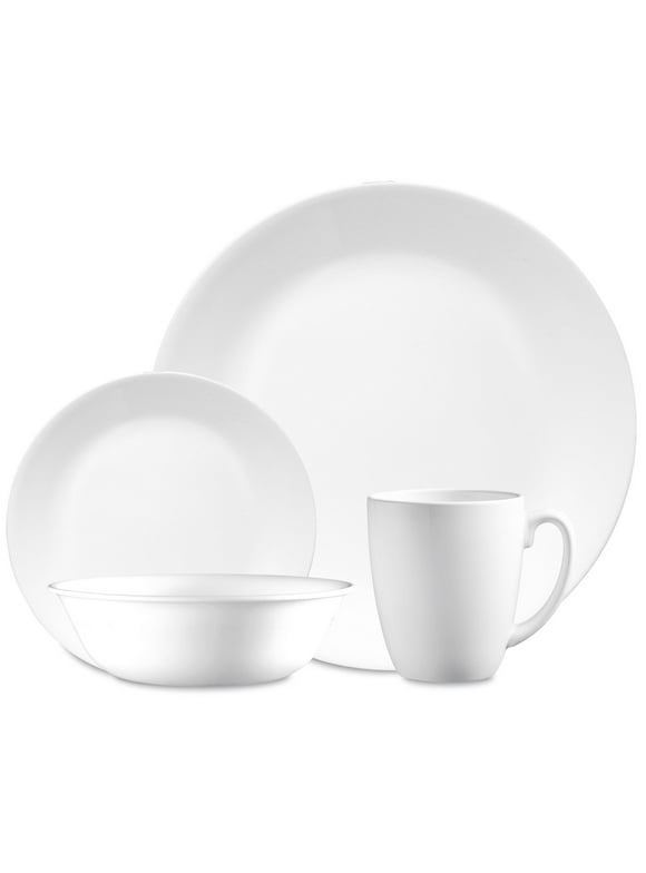 1pk Corelle Livingware Winter Frost 16-piece Dinnerware Set – White – Service for 4 12428