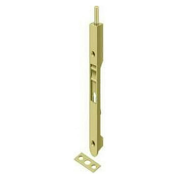 1pk Deltana 7FBR3 Heavy Duty Flush Bolt, 7", Bright Brass