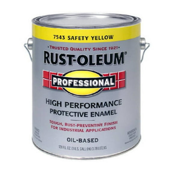1pk Rust-Oleum 242258 Professional High Performance VOC 100 Safety Yellow Gloss Alkyd Enamel Gallon (Case of 2)