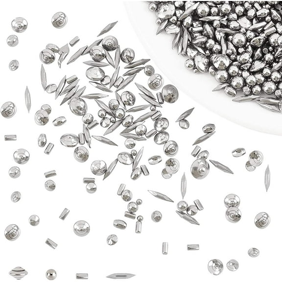 1pound 4 Shapes Stainless Steel Polished Beads Tumbling Media Pins Burnishing Media Shot