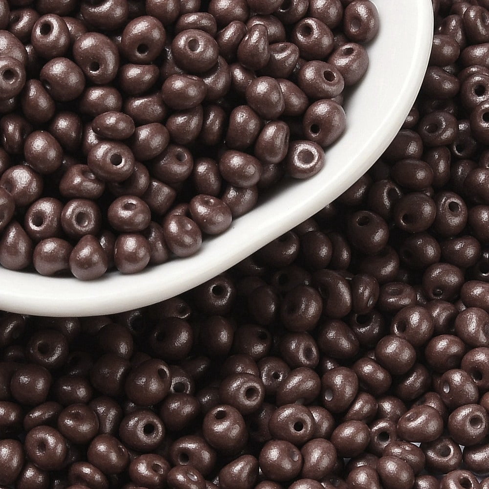 1pound 6/0 Glass Seed Beads Opaque Colours Luster Teardrop Coconut Brown 4~5x4~4.5x3~4mm Hole: 0.8~0.9mm about 5625pcs/pound