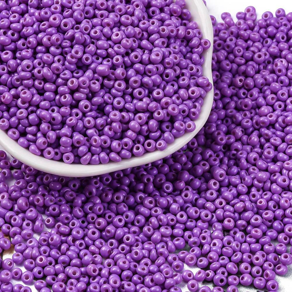 1pound 8/0 Baking Paint Glass Seed Beads Round Hole Teardrop Dark Orchid 3x2mm Hole: 1mm about 18750pcs/pound