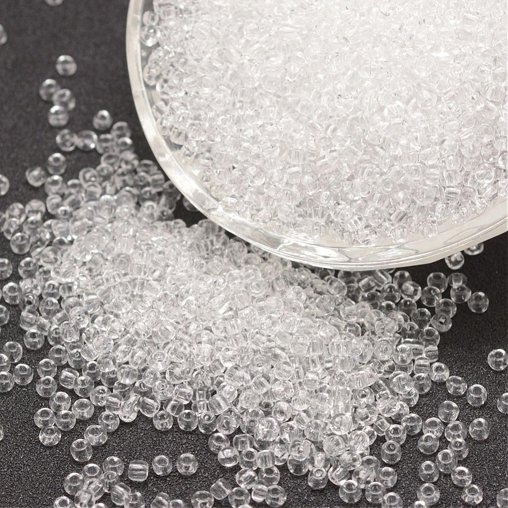 1pound 8/0 Glass Seed Beads Grade A Round Transparent Colours Clear 2.8~3.2mm Hole: 1.0mm about 15000pcs/pound