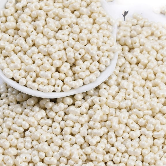 1pound Baking Paint Glass Seed Beads Round Hole Peanut Beige 3.5x6x3.5mm Hole: 0.9mm about 3750pcs/pound