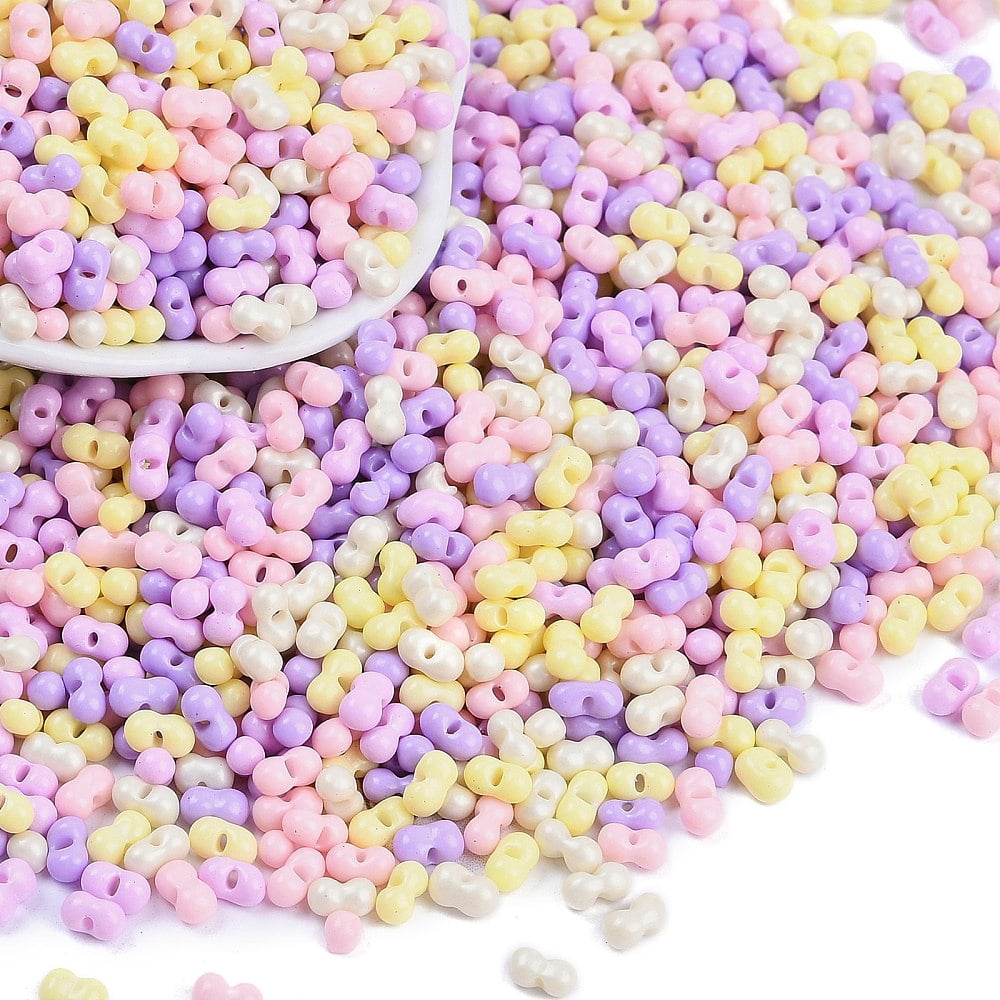 1pound Glass Seed Beads Round Hole Peanut Lilac 3.5x6x3.5mm Hole: 0.8mm about 4500pcs/pound