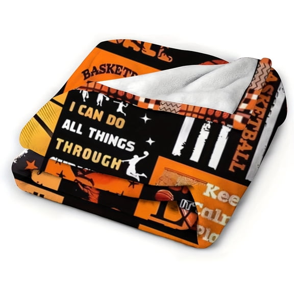 1pv Basketball Blanket For Boys And Girls, Basketball Gift, Suitable For Young Men, Teenagers, Basketball Enthusiasts, Teams, Coaches, Soft Plush Basketball Blanket, Cool Basketball Decoration