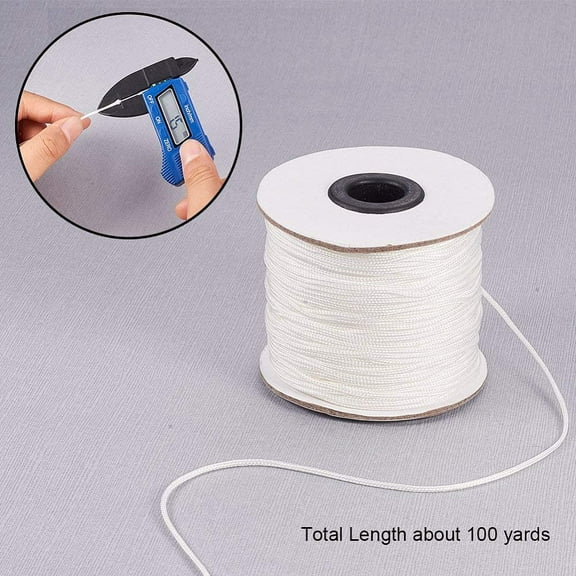 1roll 1.5mm/ 100 Yards White Nylon Lift Shade Cord for Blind Shade Mini Blind Cord Replacement String for Windows Roman Shade Repair